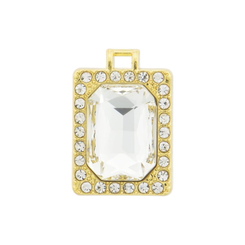 3857 Pack of 20 Square Crystal Charms Large Rectangle Diamond Pendants